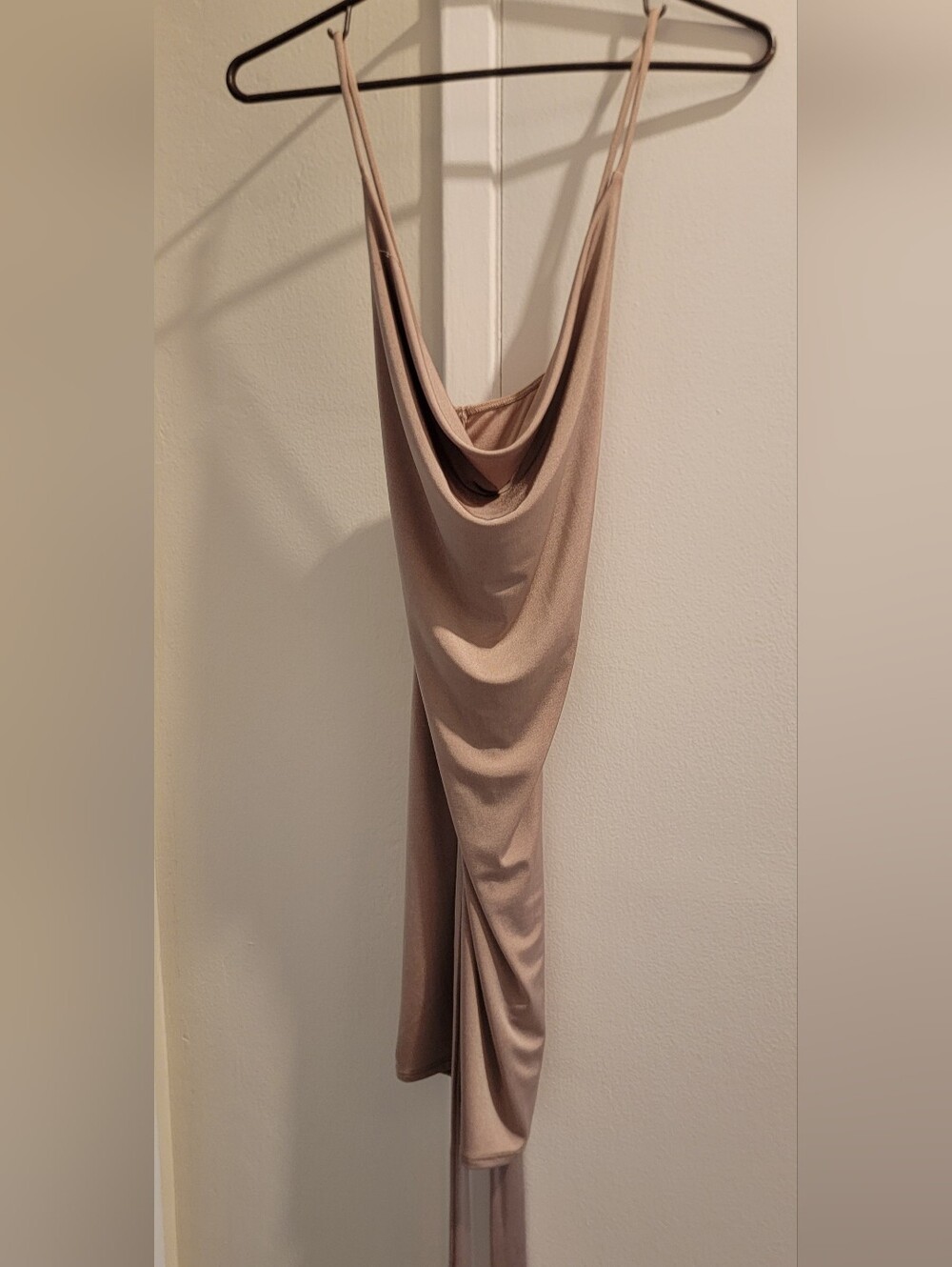 7DAY WKND Satin-Look Champagne Mini Dress S